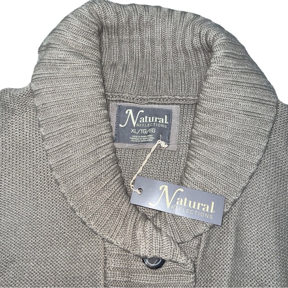 Natural Reflections Chunky Knit Shawl Roll Neck Pullover Button Up Sweater - Picture 5 of 8